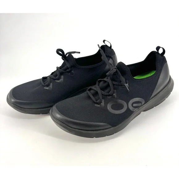 OOFOS OOmg Sport LS Low Black Recovery Sneakers Lace Up Athletic Men Size 14 - Picture 2 of 9